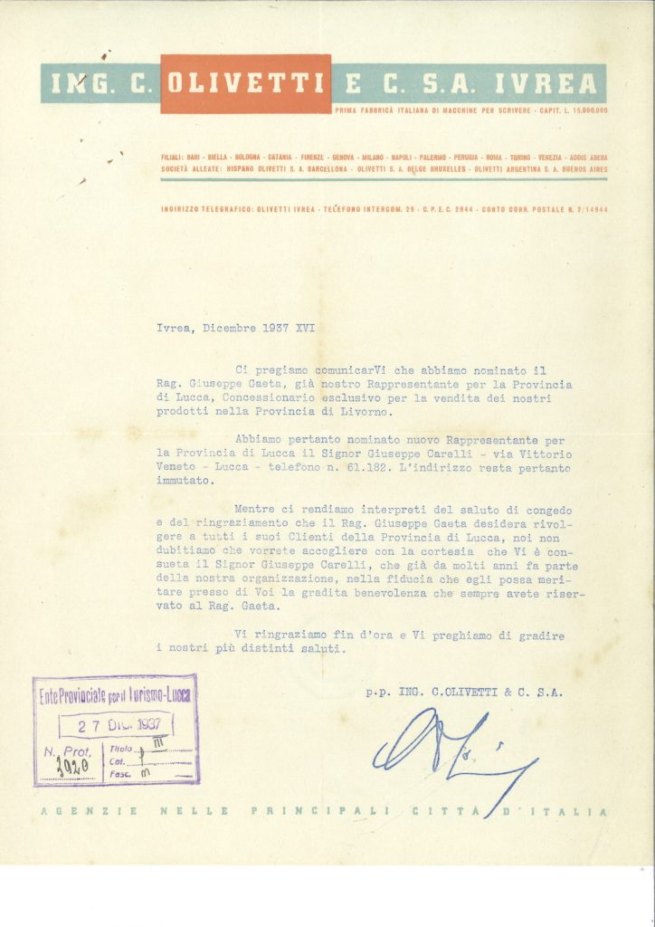 Lettera Commerciale 1937