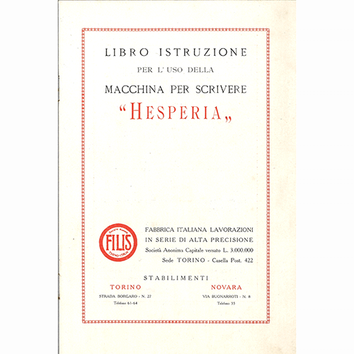 Libretto istruzioni Hesperia