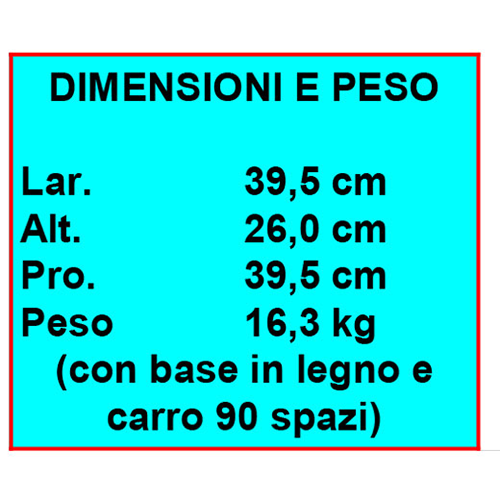Dimensioni e peso Olivetti M20